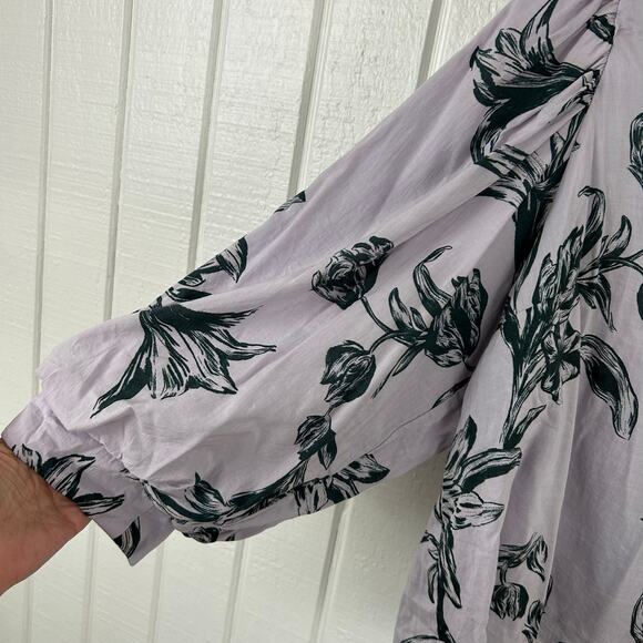 A New Day Target Long Sleeve Floral Blouse Top Purple Peasant Boho Size XXL - Picture 2 of 6